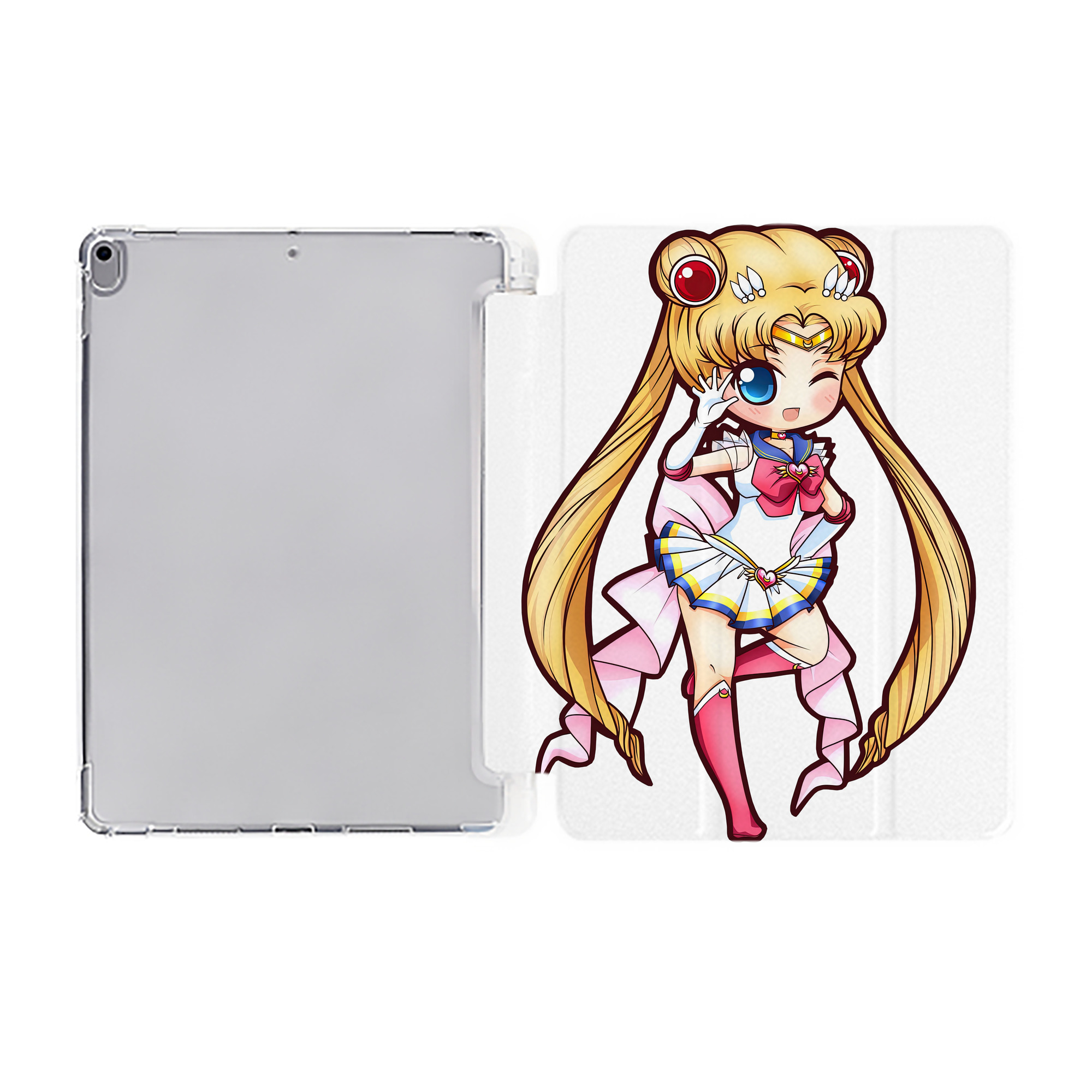 （画像用） 美少女戦士セーラームーン 月野 うさぎ つきの うさぎ Sailor Moon Tsukino Usagi IPad ケース ペン収納付き 三つ折りスタンド PUレザー×シリコン 対応機種9.5/10.5/10.9インチ